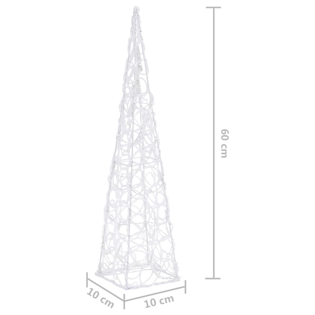 LED lyskegle akryl dekoration kold hvid 60 cm