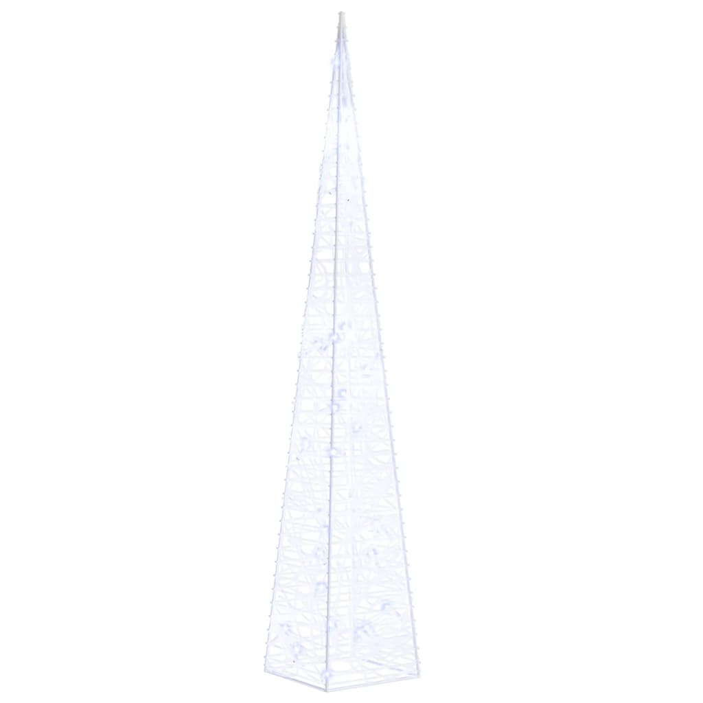 LED lyskegle akryl dekoration 60 cm blå