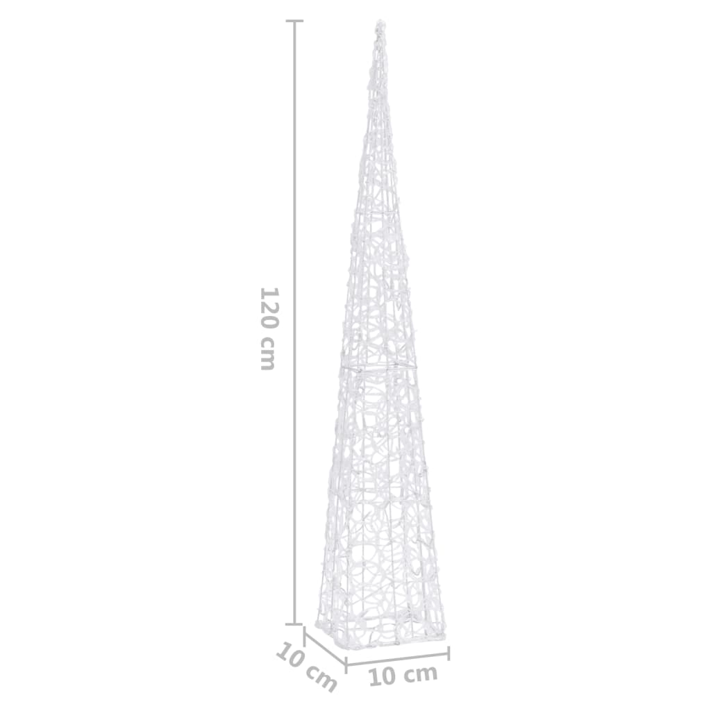 LED lyskegle akryl dekoration kold hvid 120 cm