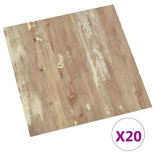 PVC Fliser Selvklæbende 20 stk 1,86 m² Brun