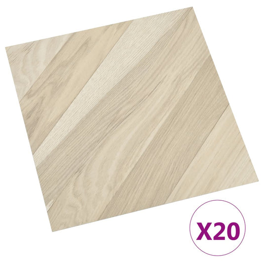 PVC Fliser Selvklæbende 20 stk 1,86 m² Beige Stribet