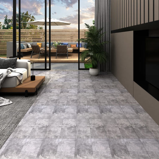 PVC Fliser Selvklæbende 5,21 m² 2 mm Cement Brun