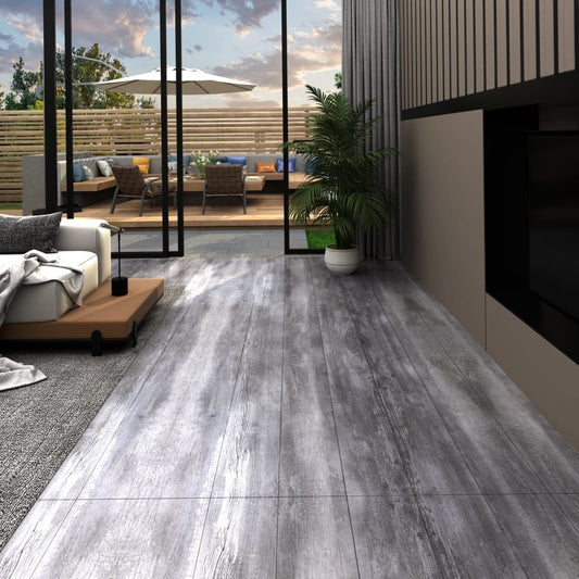 PVC Fliser Selvklæbende 5,21 m² 2 mm Matt Træ Look Grå