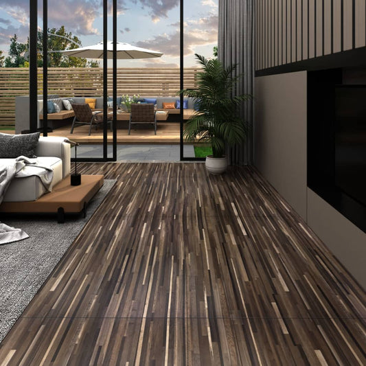 PVC Fliser Selvklæbende 5,21 m² 2 mm Brunstribet