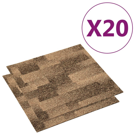 Tæppefliser 20 stk 5 m² brun