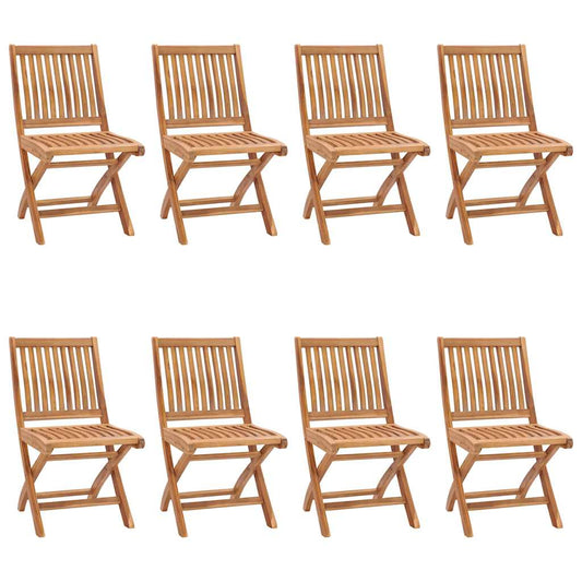 Klappbare Gartenstühle mit Kissen 8 Stk. Massivholz Teak