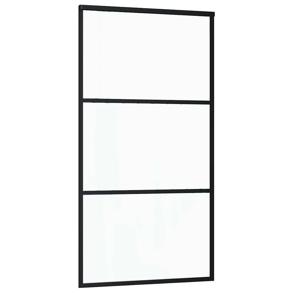 Skydedør ESG glas og aluminium 102x205 cm sort