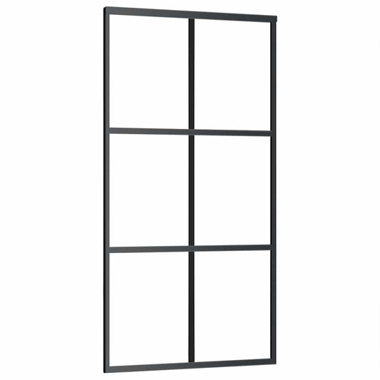 Schiebetür ESG-Glas und Aluminium 102x205 cm Schwarz