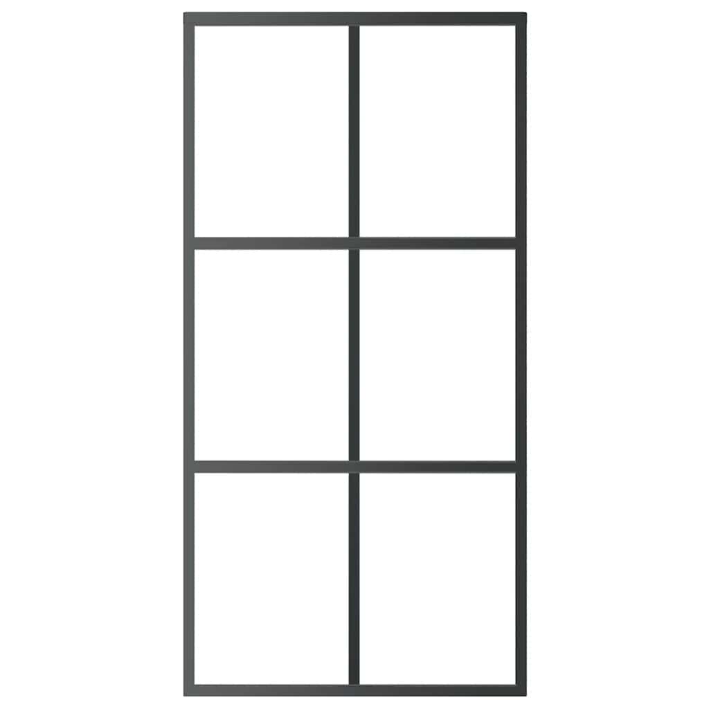 Schiebetür ESG-Glas und Aluminium 102x205 cm Schwarz