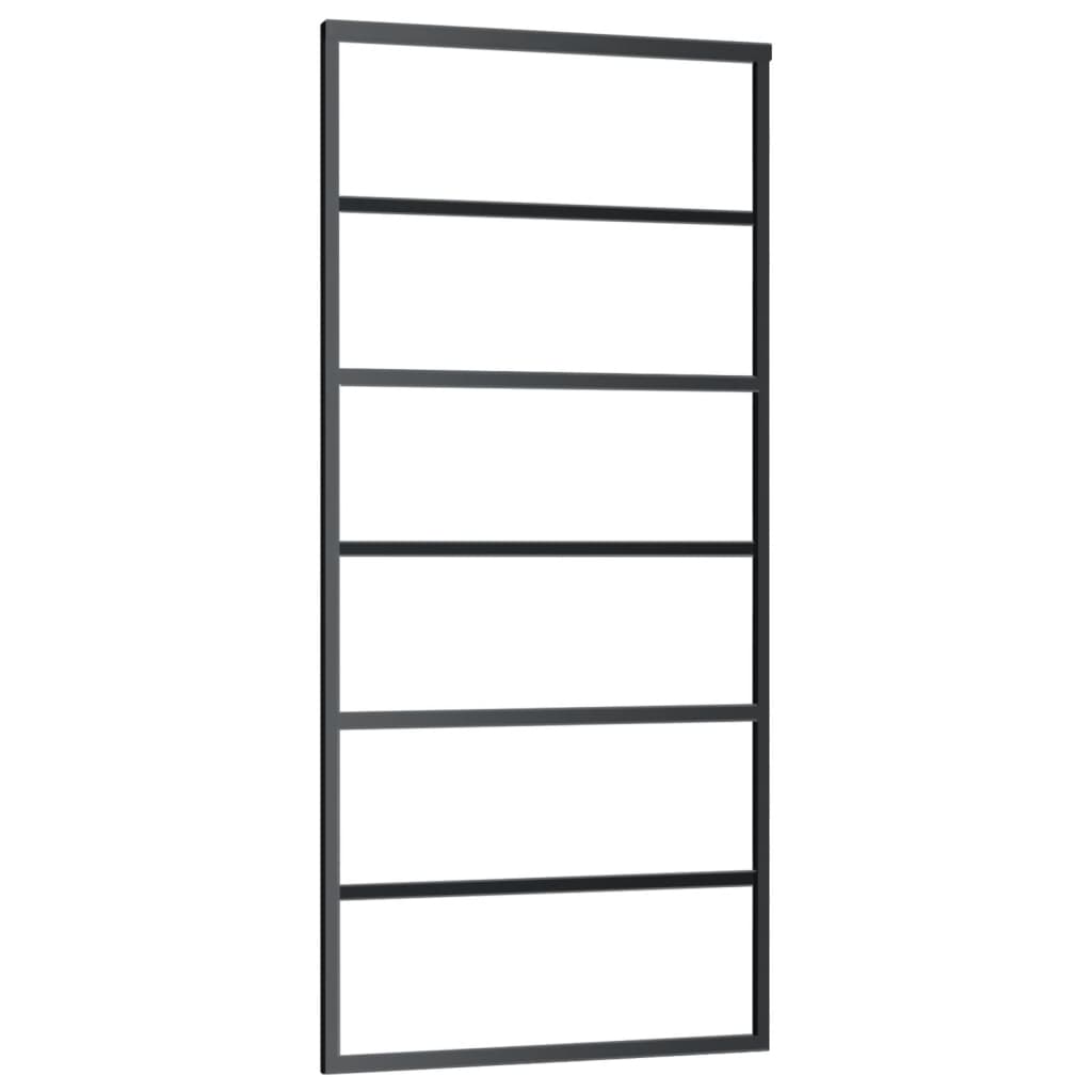 Schiebetür ESG-Glas und Aluminium 90x205 cm Schwarz