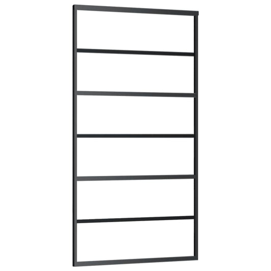 Schiebetür ESG-Glas und Aluminium 102x205 cm Schwarz