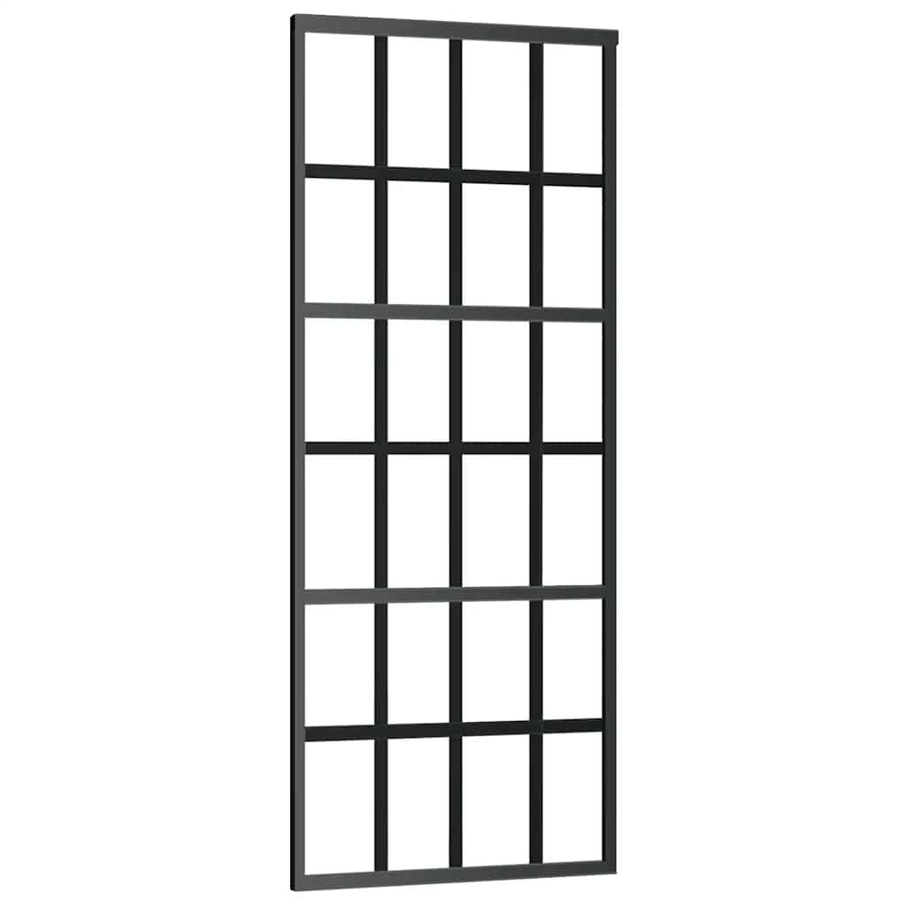 Schiebetür ESG-Glas und Aluminium 76x205 cm Schwarz