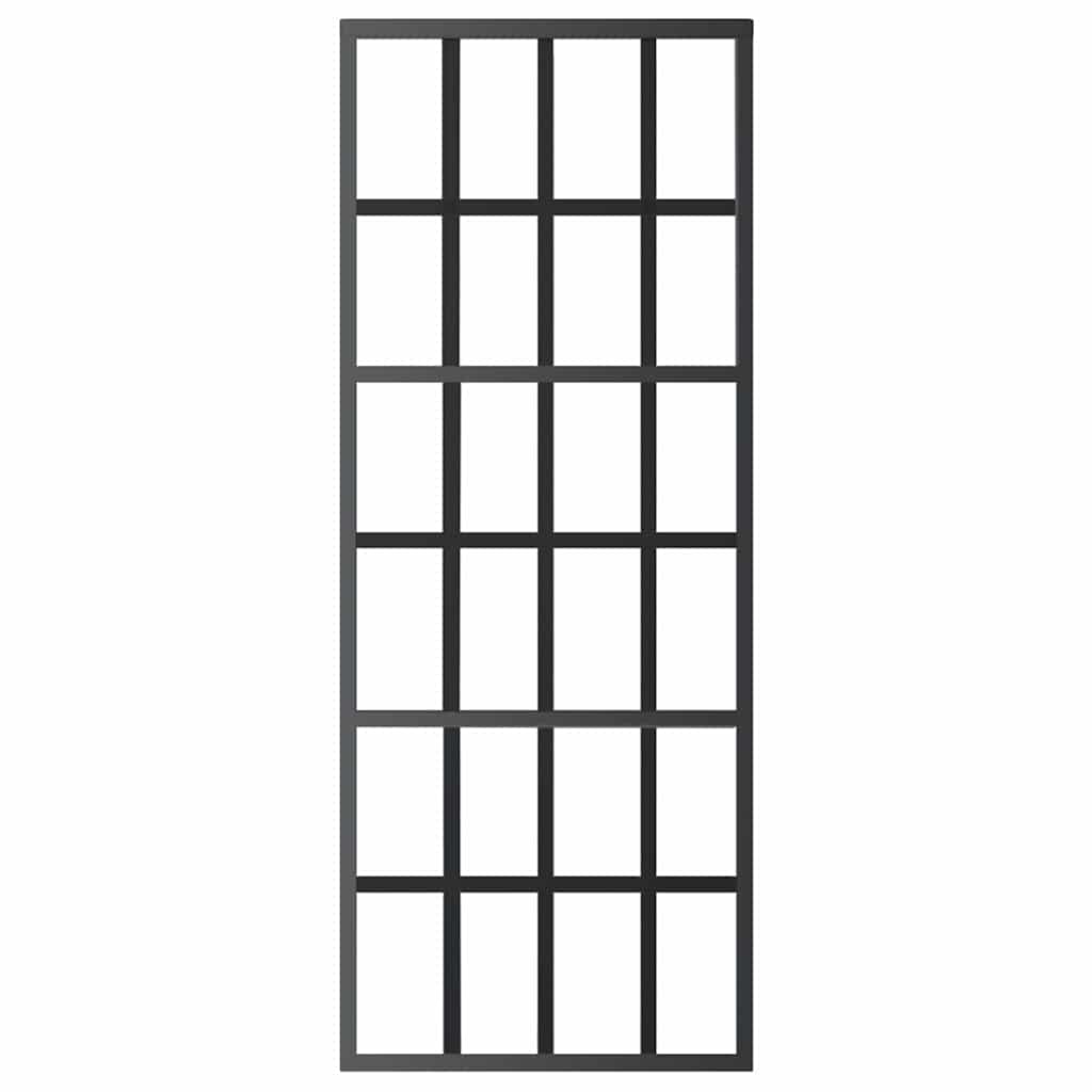 Schiebetür ESG-Glas und Aluminium 76x205 cm Schwarz