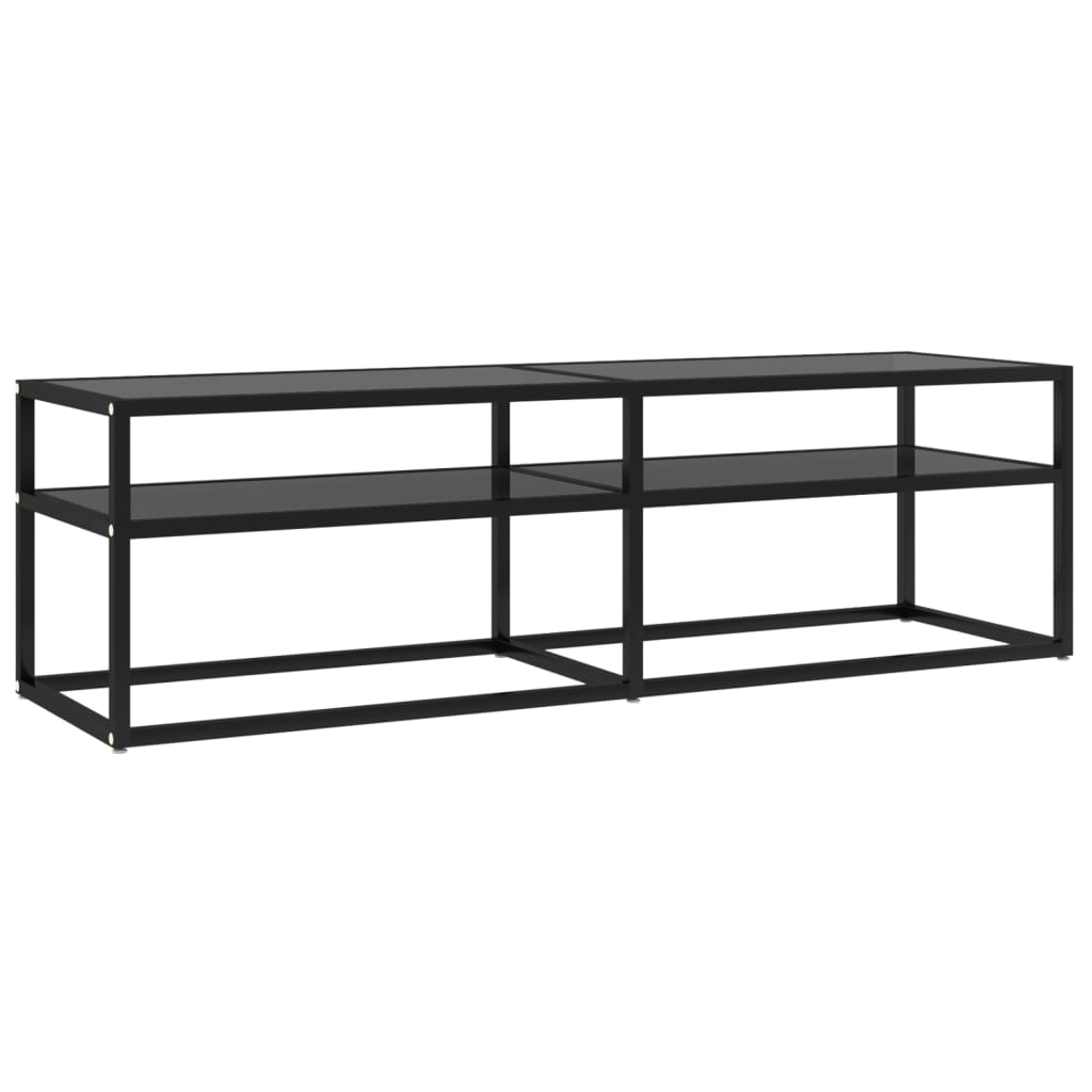 TV-skab Sort 140x40x40,5 cm Hærdet glas