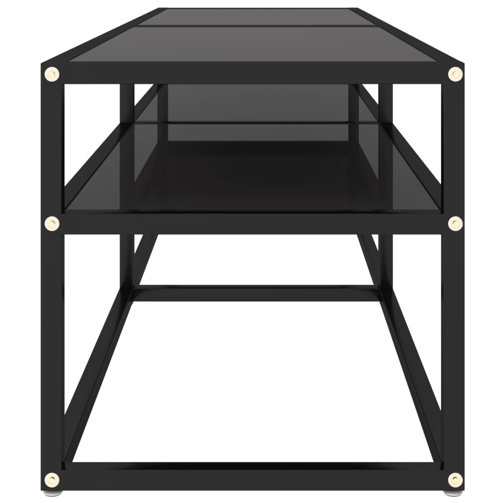 TV-skab Sort 140x40x40,5 cm Hærdet glas