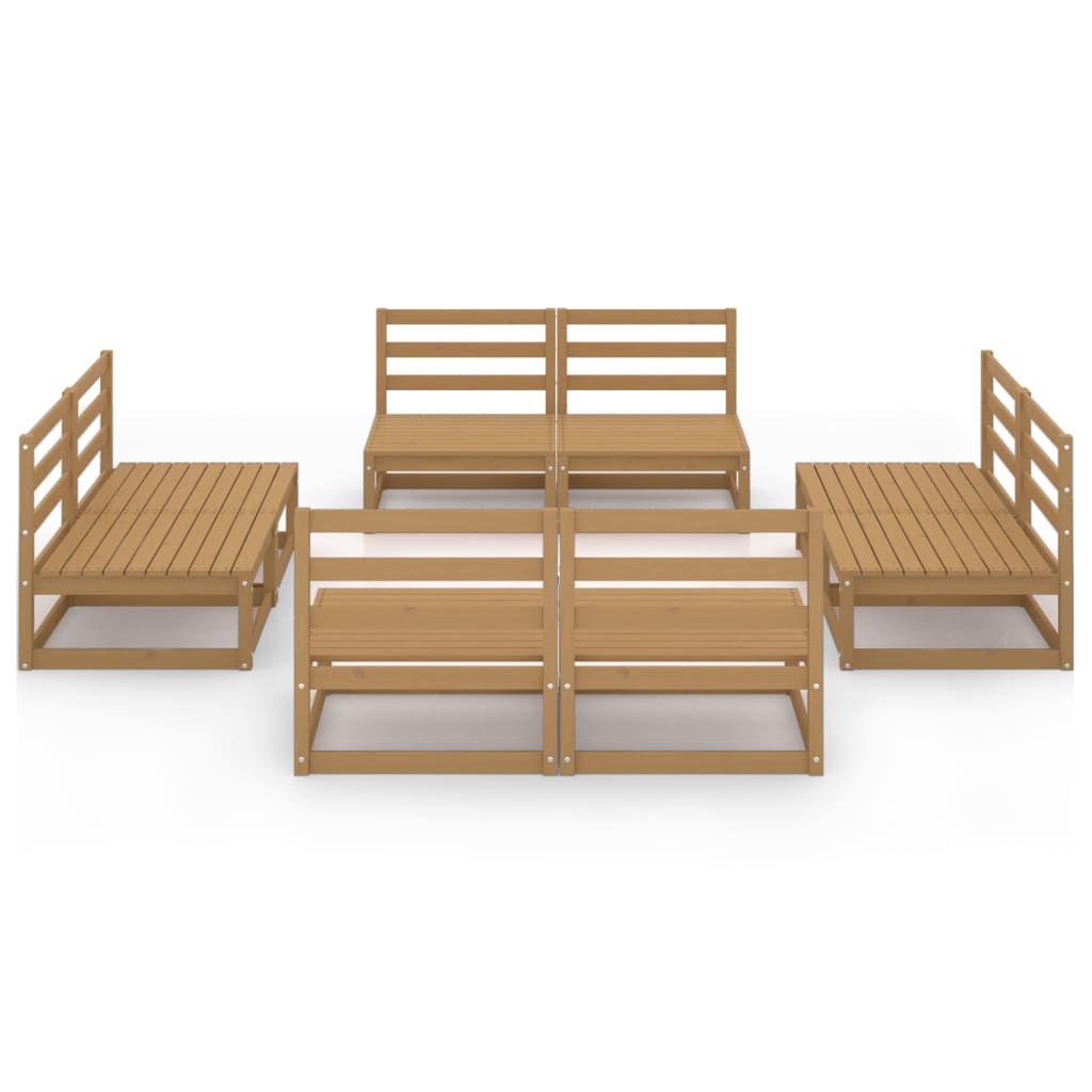 8-tlg. Garten-Lounge-Set Honigbraun Massivholz Kiefer