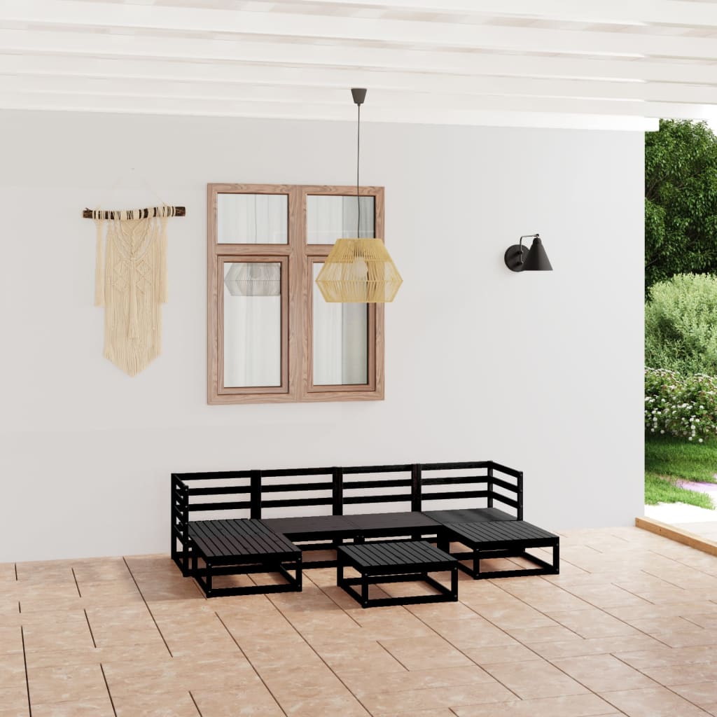 7-tlg. Garten-Lounge-Set Massivholz Kiefer