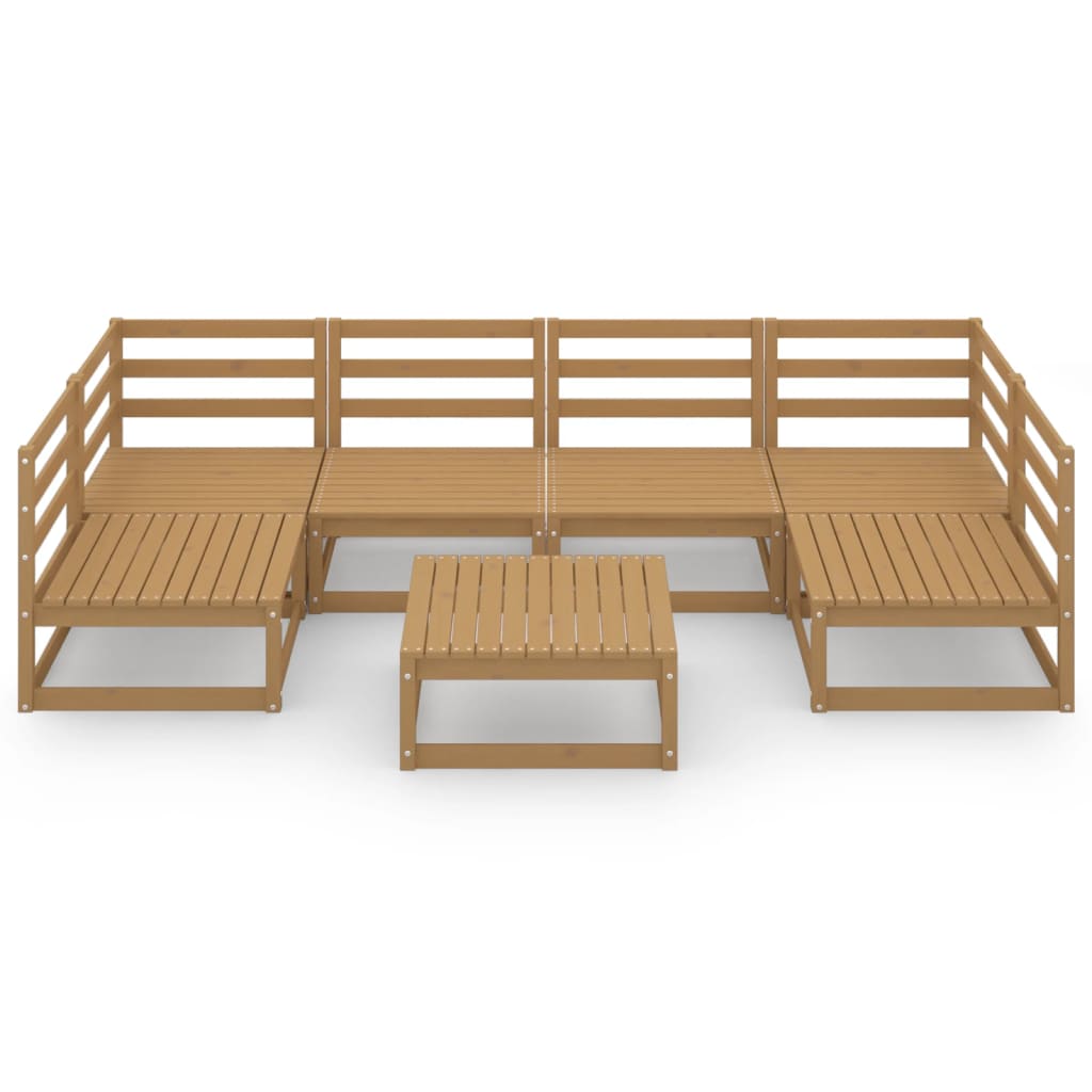 7-tlg. Garten-Lounge-Set Massivholz Kiefer