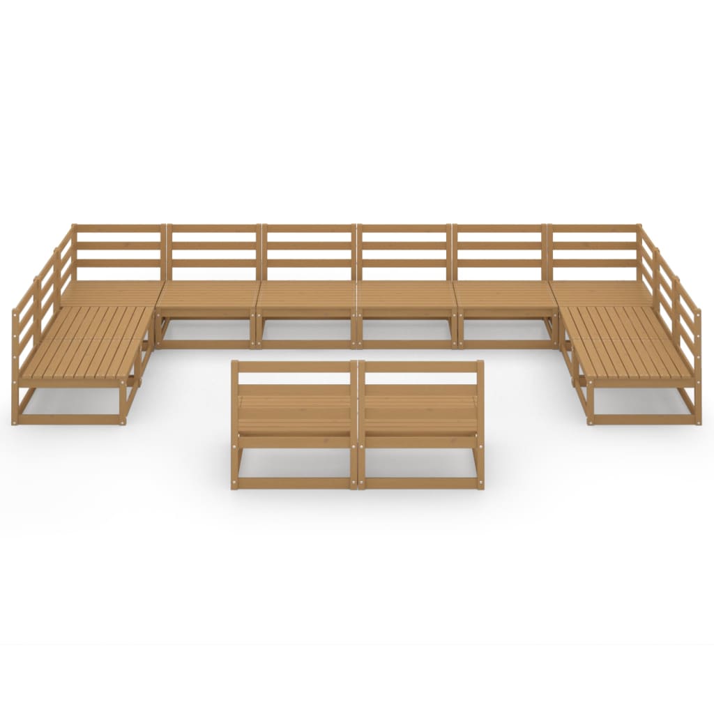 12-tlg. Garten-Lounge-Set Massivholz Kiefer