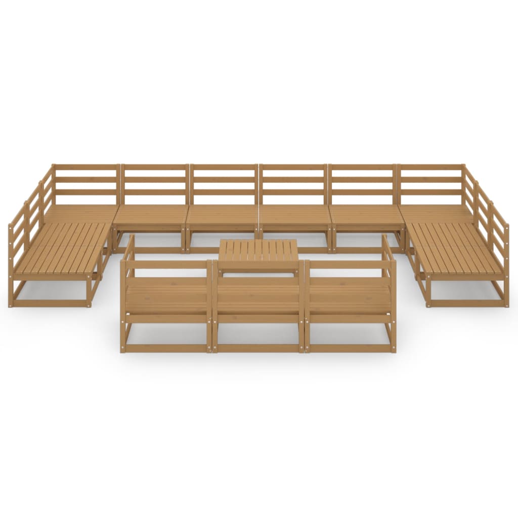 14-tlg. Garten-Lounge-Set Massivholz Kiefer