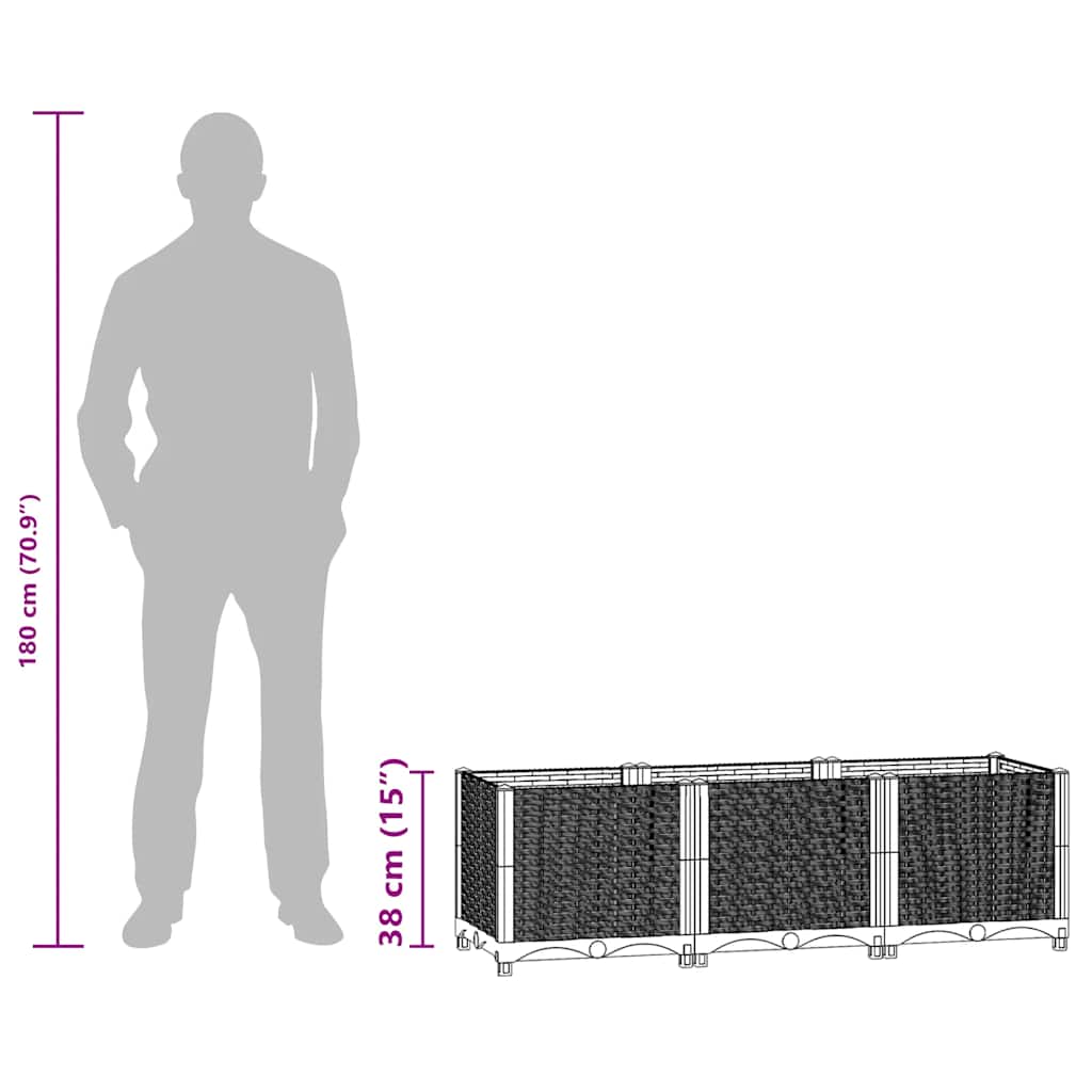 Hochbeet 120 x 40 x 38 cm Polypropylen
