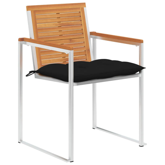 Gartenstühle 8 Stk. mit Kissen Massivholz Akazie