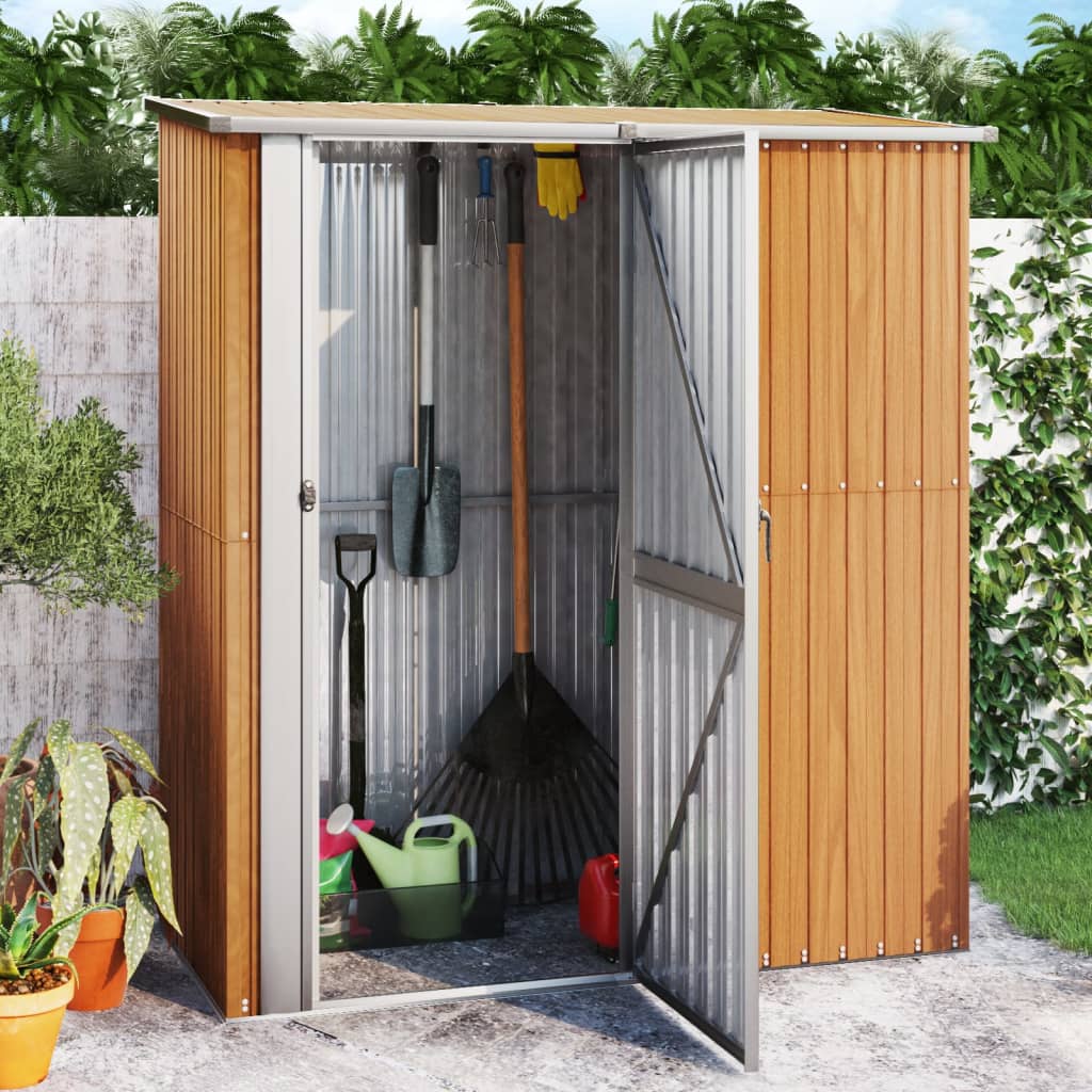Redskabsskur Brun 180,5x97x209,5 cm Galvaniseret stål