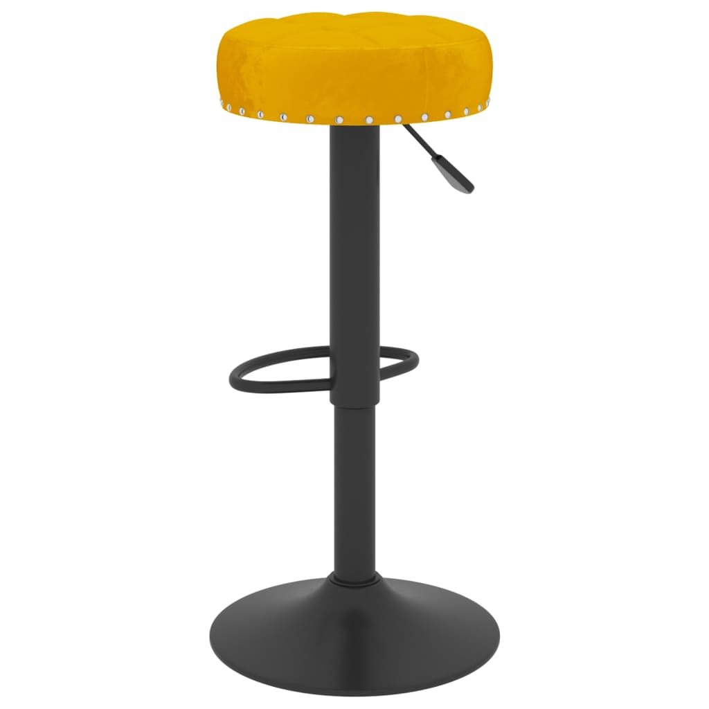 Barhocker 2 Stk. Senfgelb Samt
