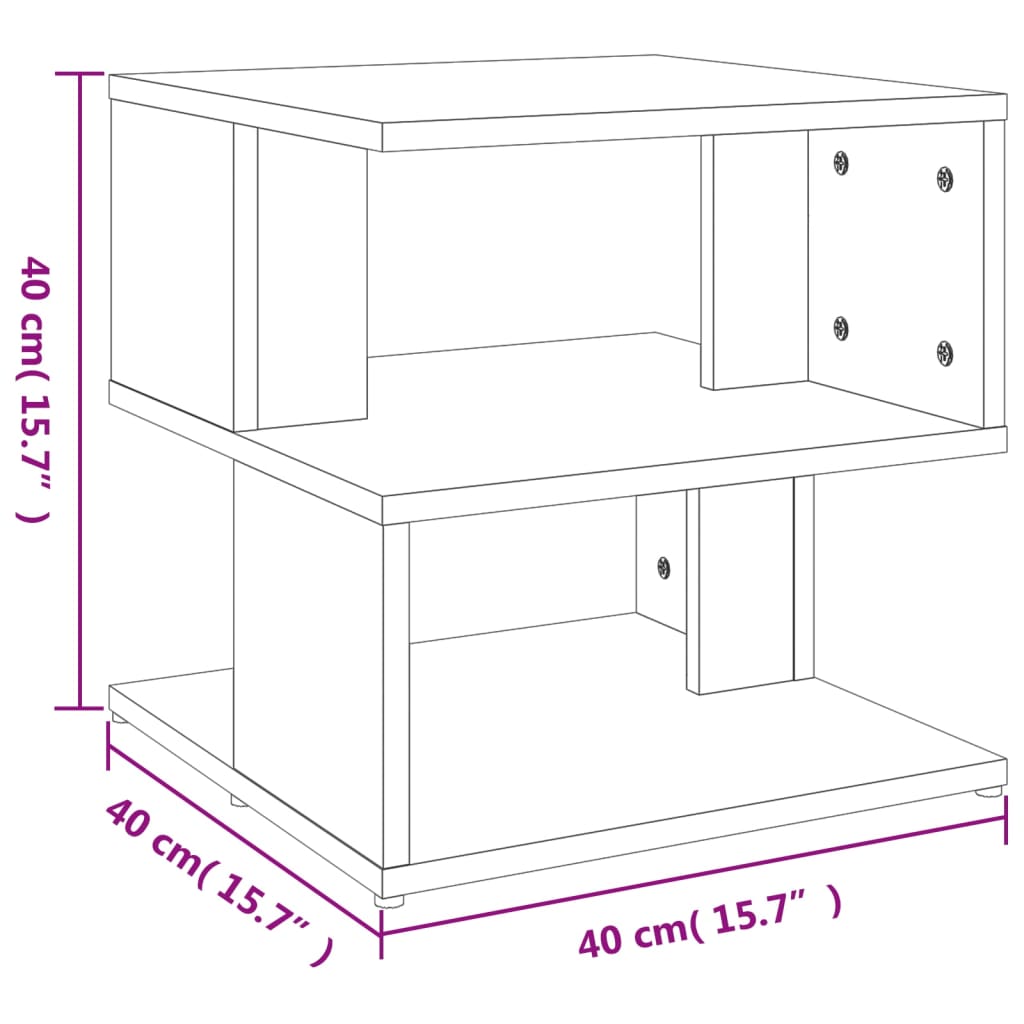 Sidebord betongrå 40x40x40 cm træmateriale