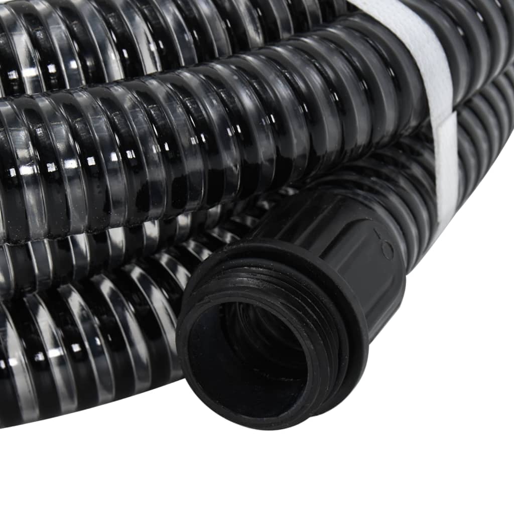 Sugeslange med messingtilslutninger Sort 1,1" 25 m PVC