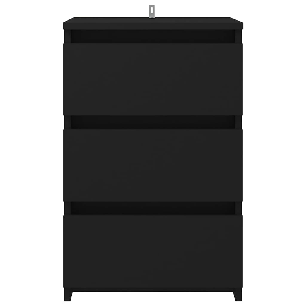Nachttische 2 Stk. Schwarz 40x35x62,5 cm Holzwerkstoff