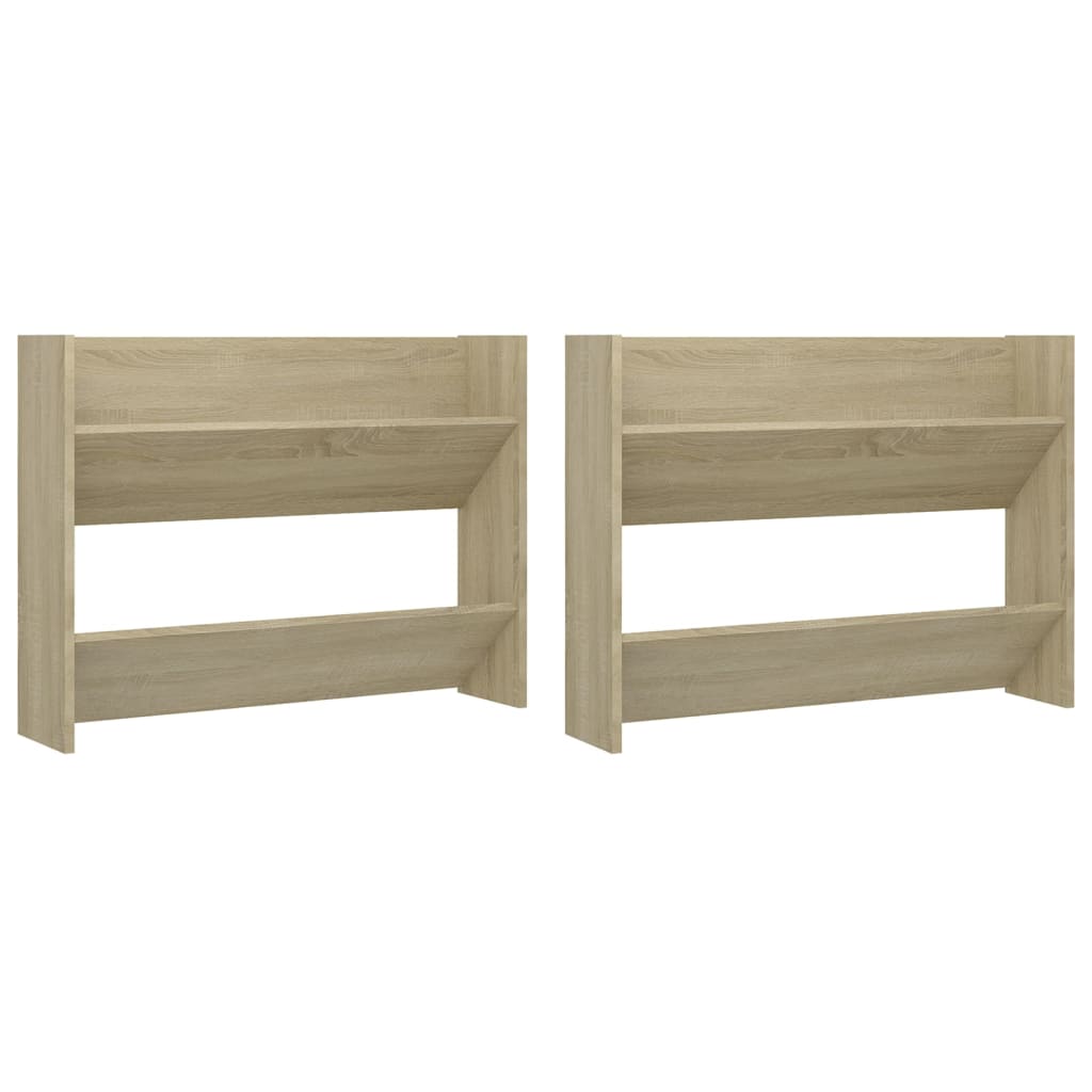 Wand-Schuhschränke 2 Stk. Sonoma-Eiche 80x18x60cm Holzwerkstoff