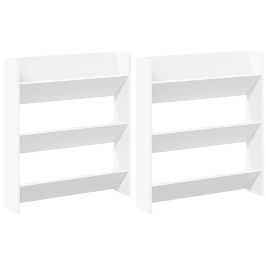 Wand-Schuhschränke 2 Stk. Weiß 80x18x90 cm Holzwerkstoff