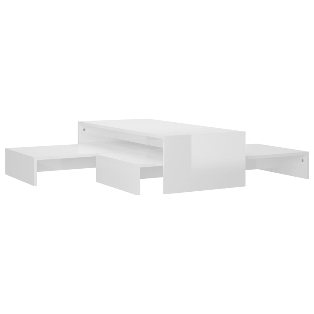 Redebordssæt Højglans hvid 100x100x26,5 cm