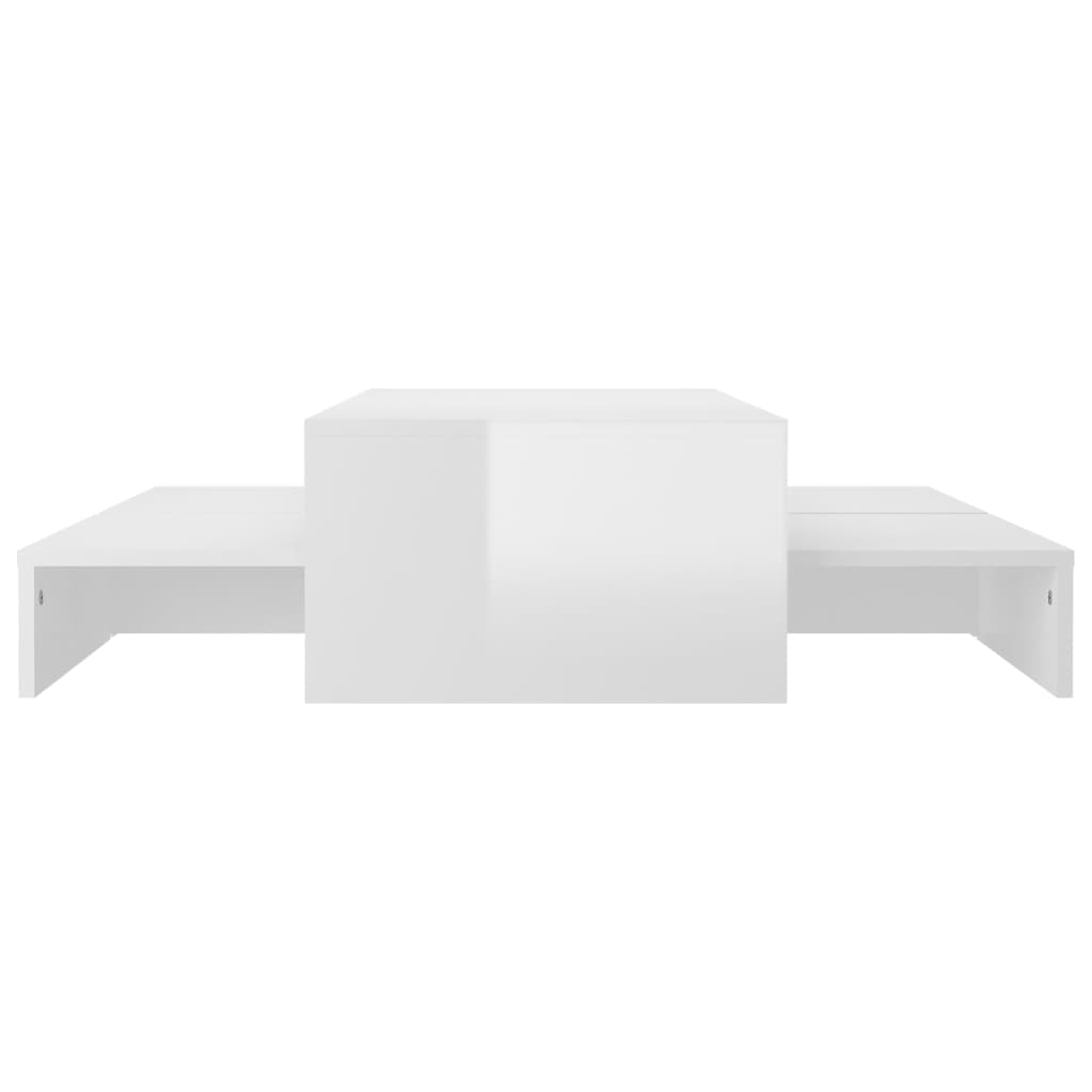 Redebordssæt Højglans hvid 100x100x26,5 cm