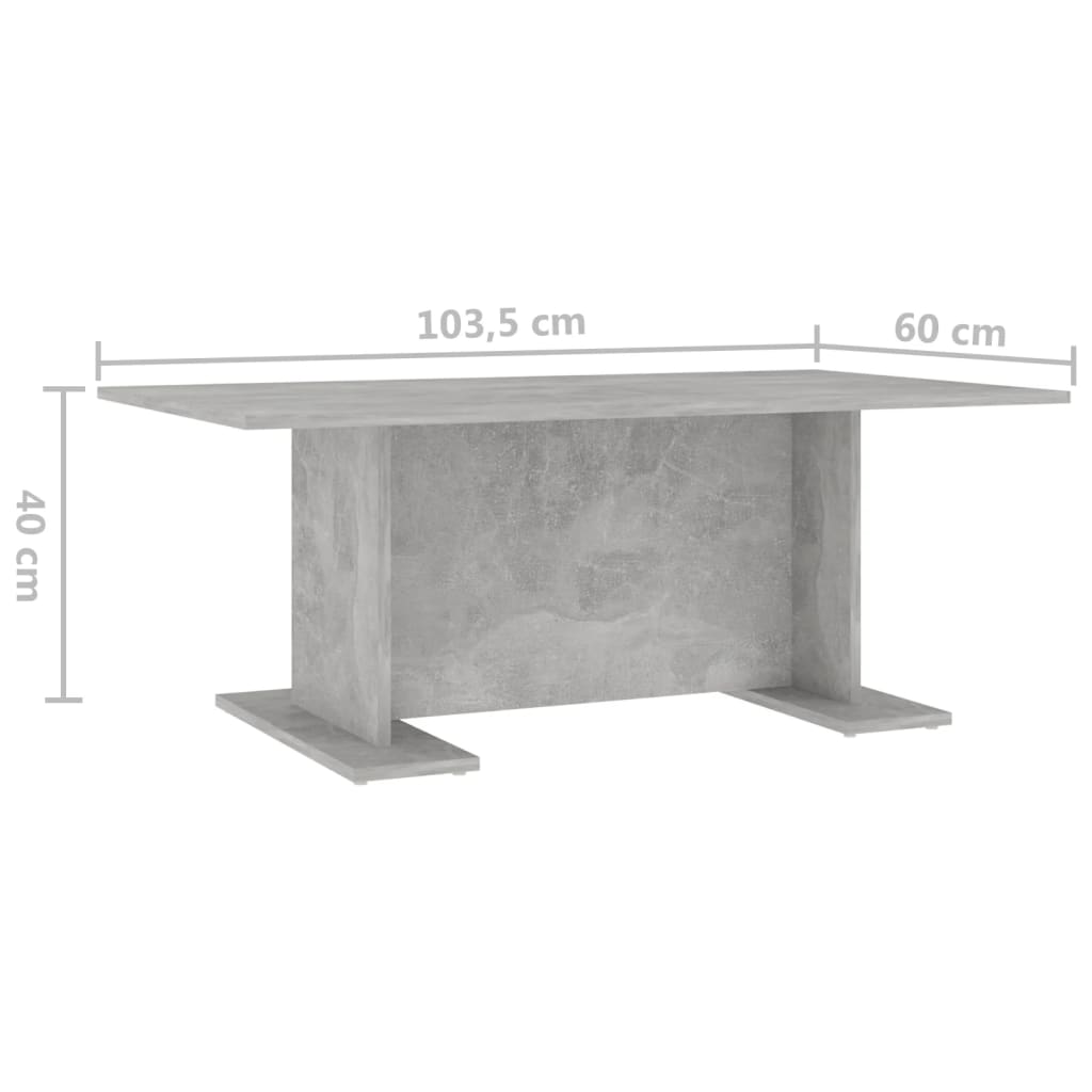 Couchtisch Betongrau 103,5x60x40 cm Holzwerkstoff