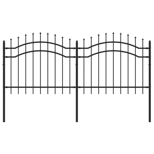 Gartenzaun mit Speerspitze Schwarz 239 x 100 cm Pulverbeschichteter Stahl
