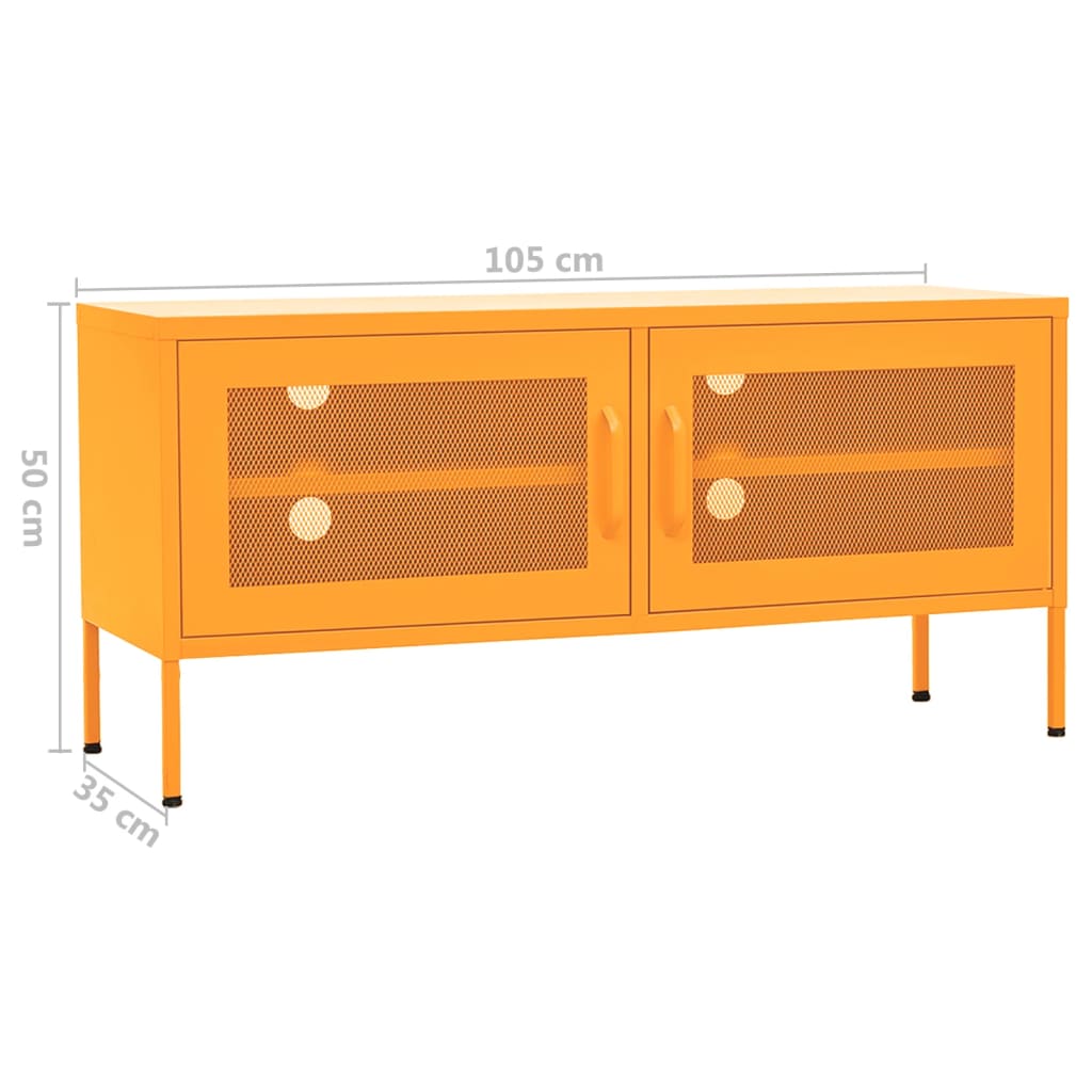 TV-skab Sennep Gul 105x35x50 cm Stål