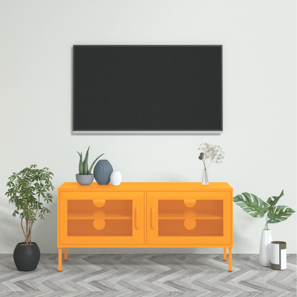TV-skab Sennep Gul 105x35x50 cm Stål