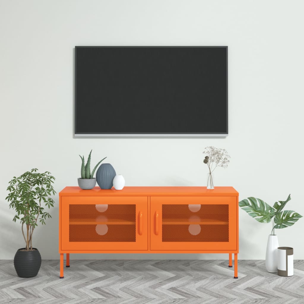 TV-skab Orange 105x35x50 cm Stål