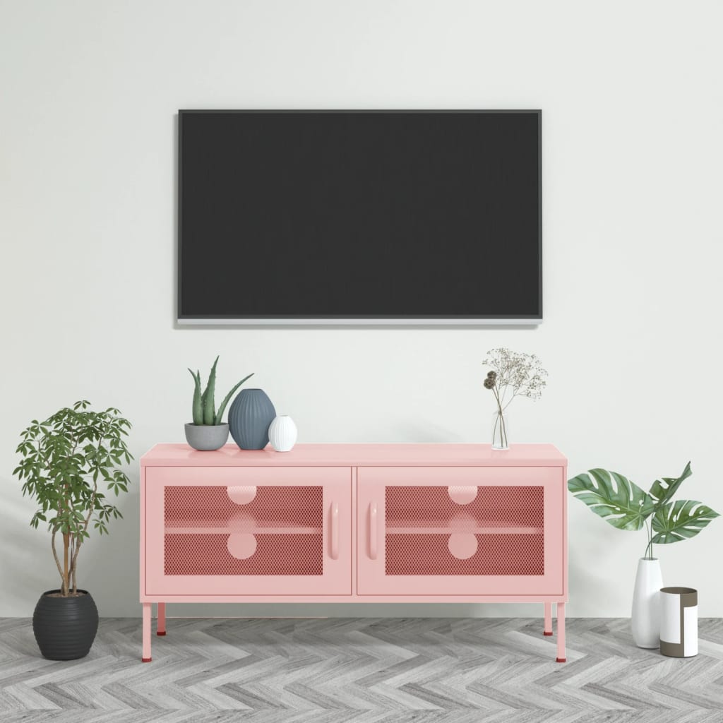 TV-skab Pink 105x35x50 cm Stål