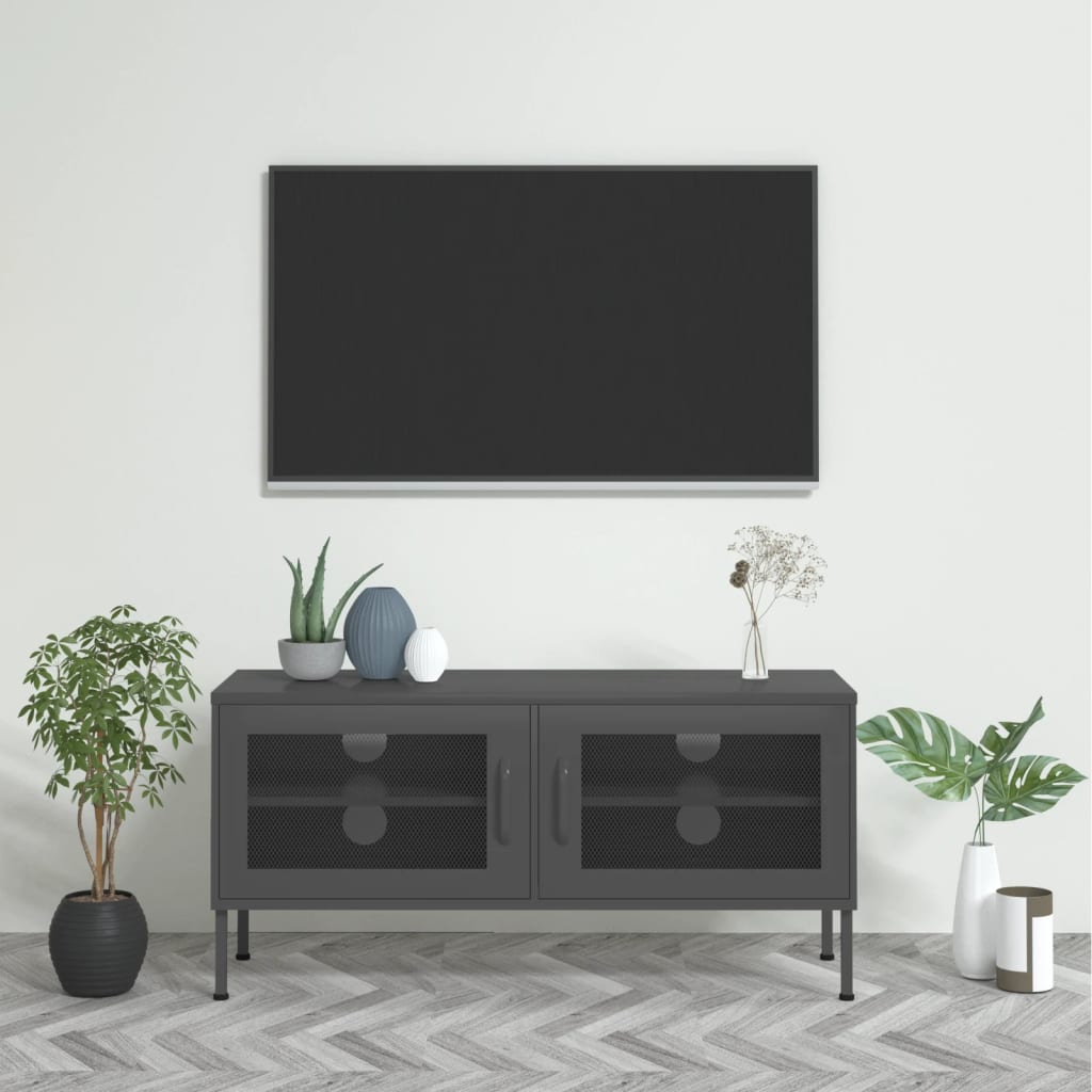 TV-skab Antracit 105x35x50 cm Stål