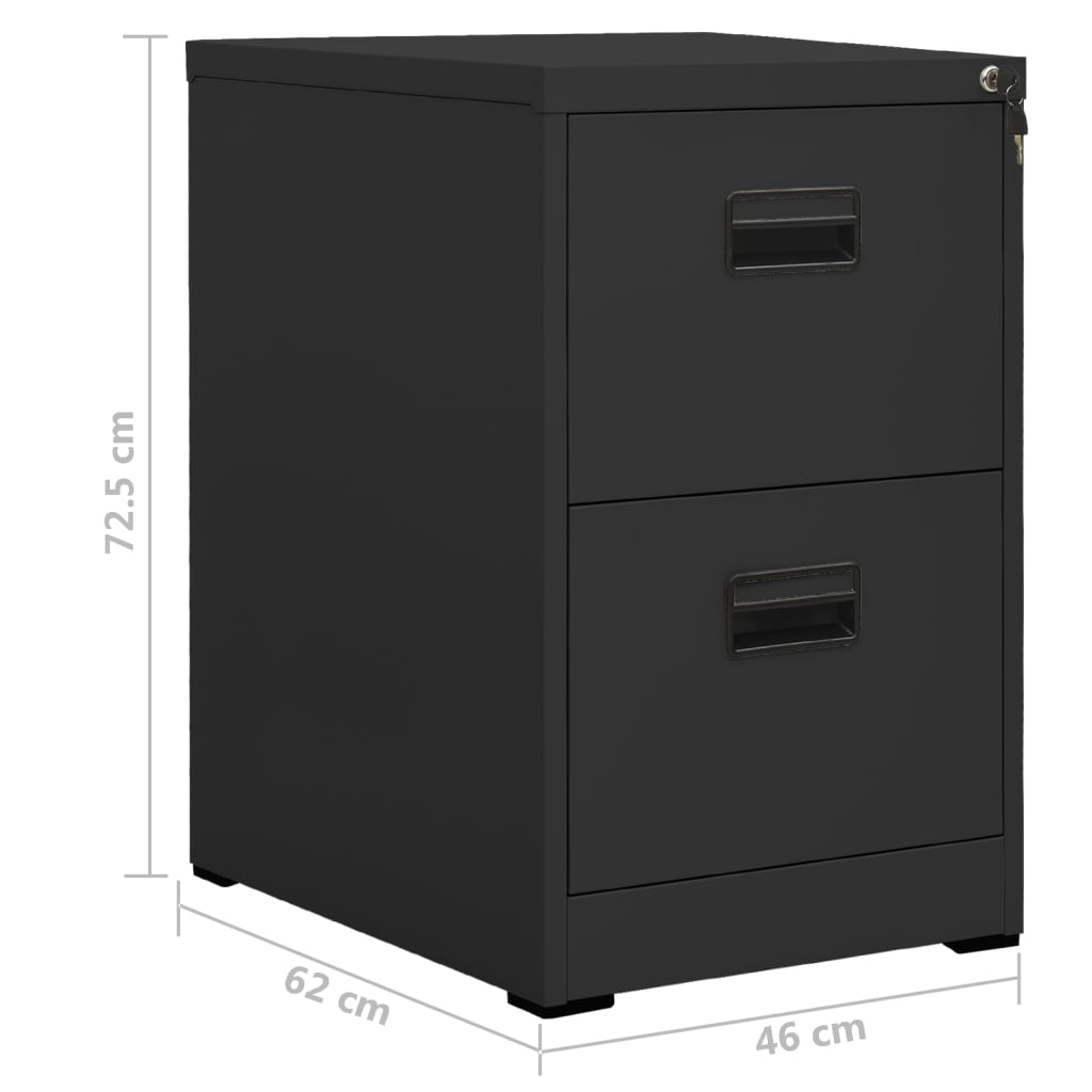 Arkivskab Antracit 46x62x72,5 cm Stål