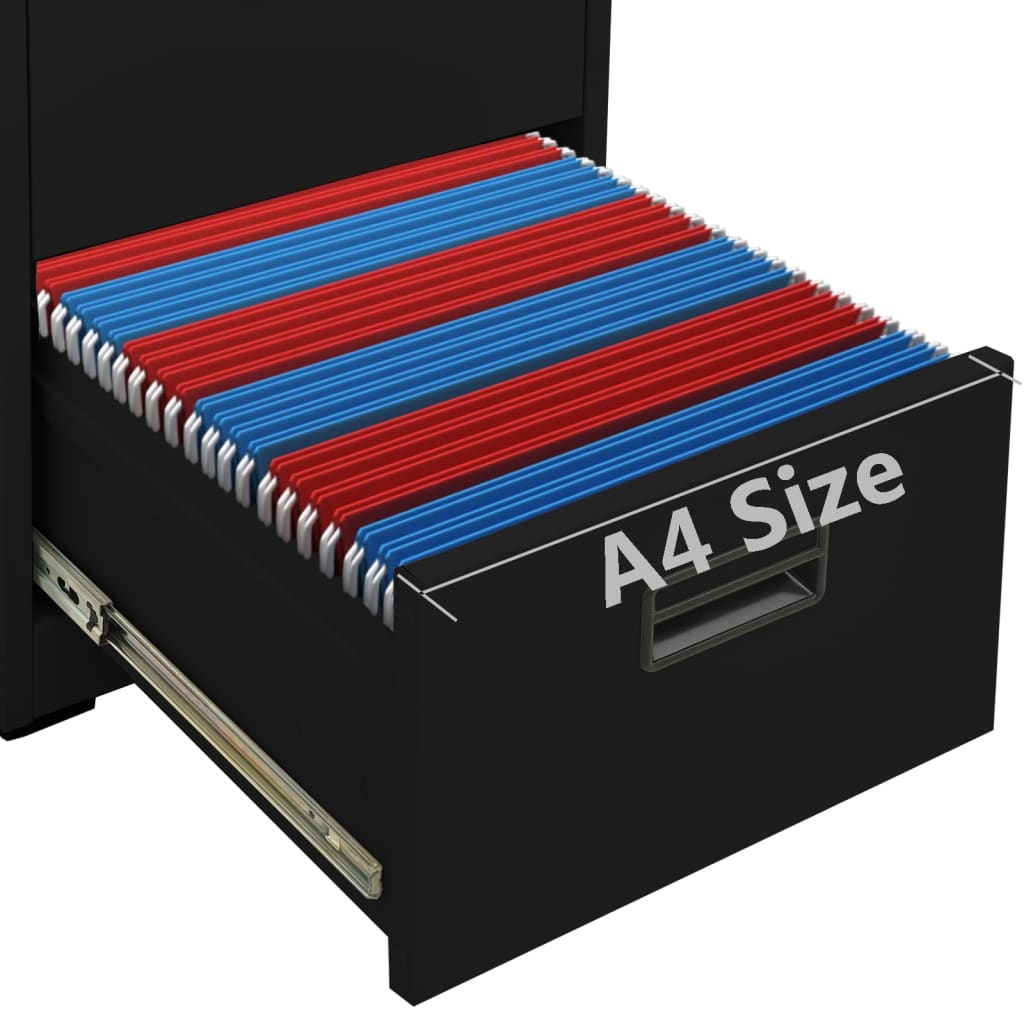 Arkivskab Sort 46x62x102,5 cm Stål