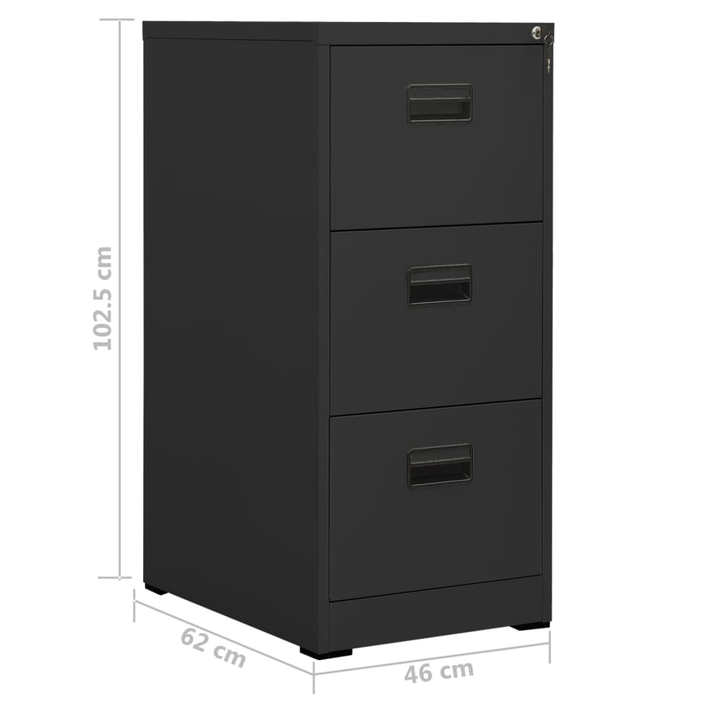 Arkivskab Antracit 46x62x102,5 cm Stål