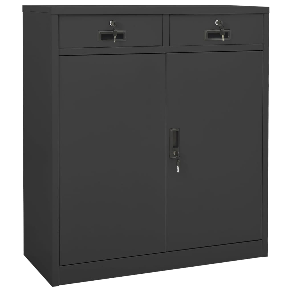 Kontorskab Antracit 90x40x102 cm Stål