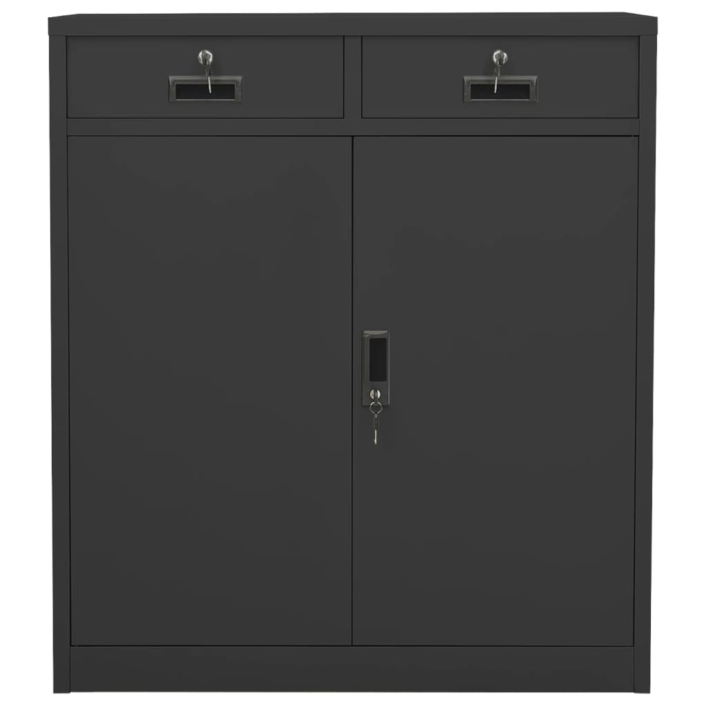 Kontorskab Antracit 90x40x102 cm Stål