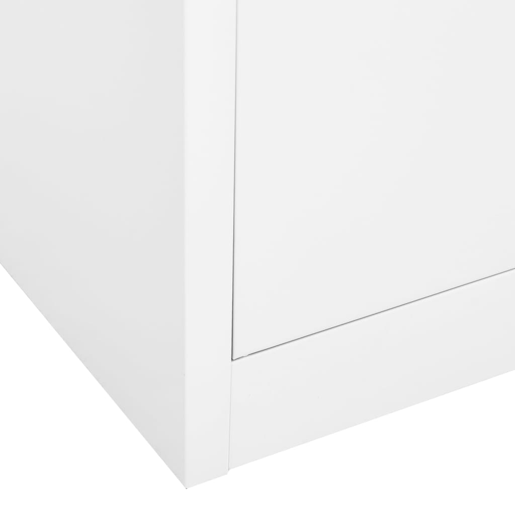 Kontorskab Hvid 90x40x180 cm Stål og Hærdet glas