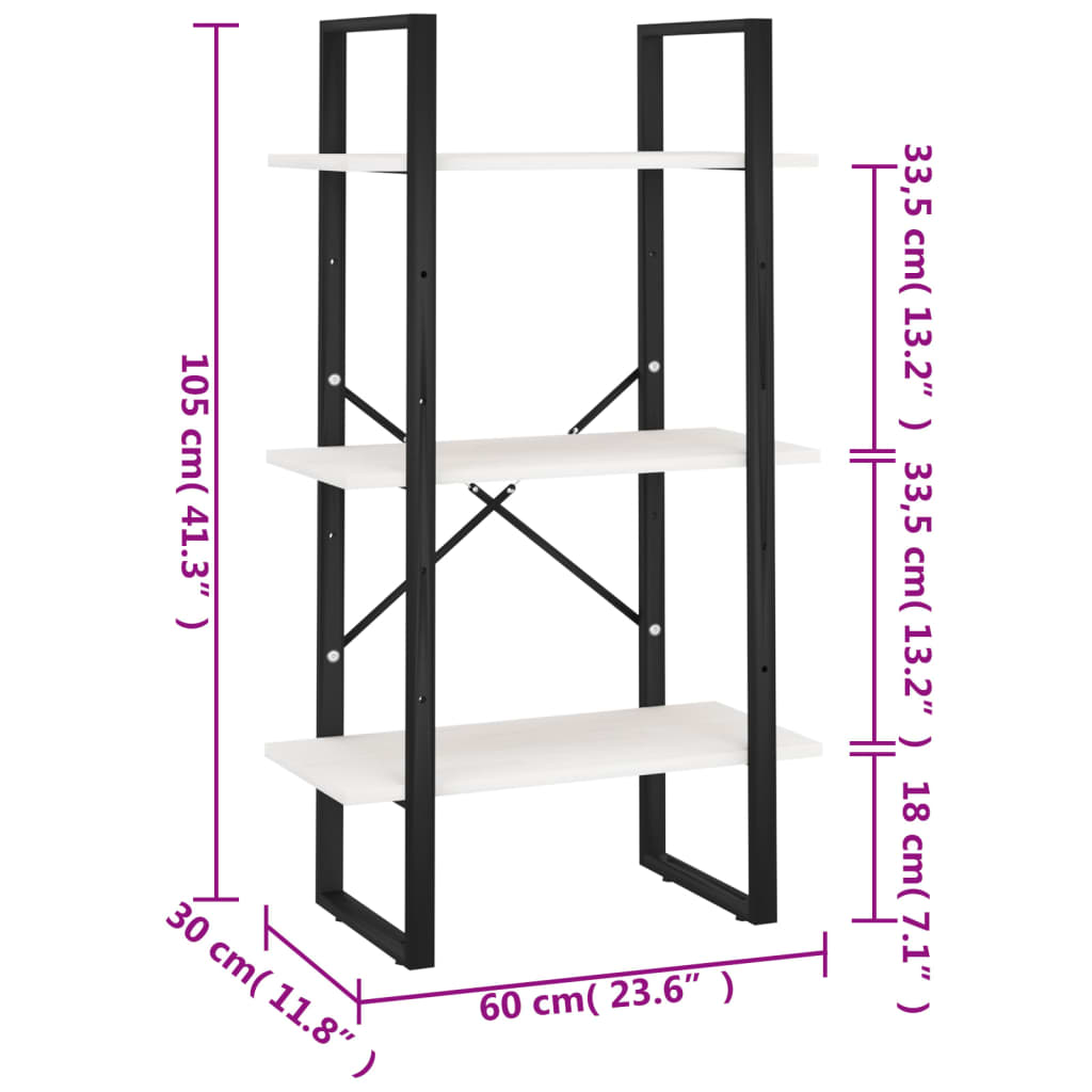 Ståhylde Hvid 60x30x105 cm Massiv Fyrretræ