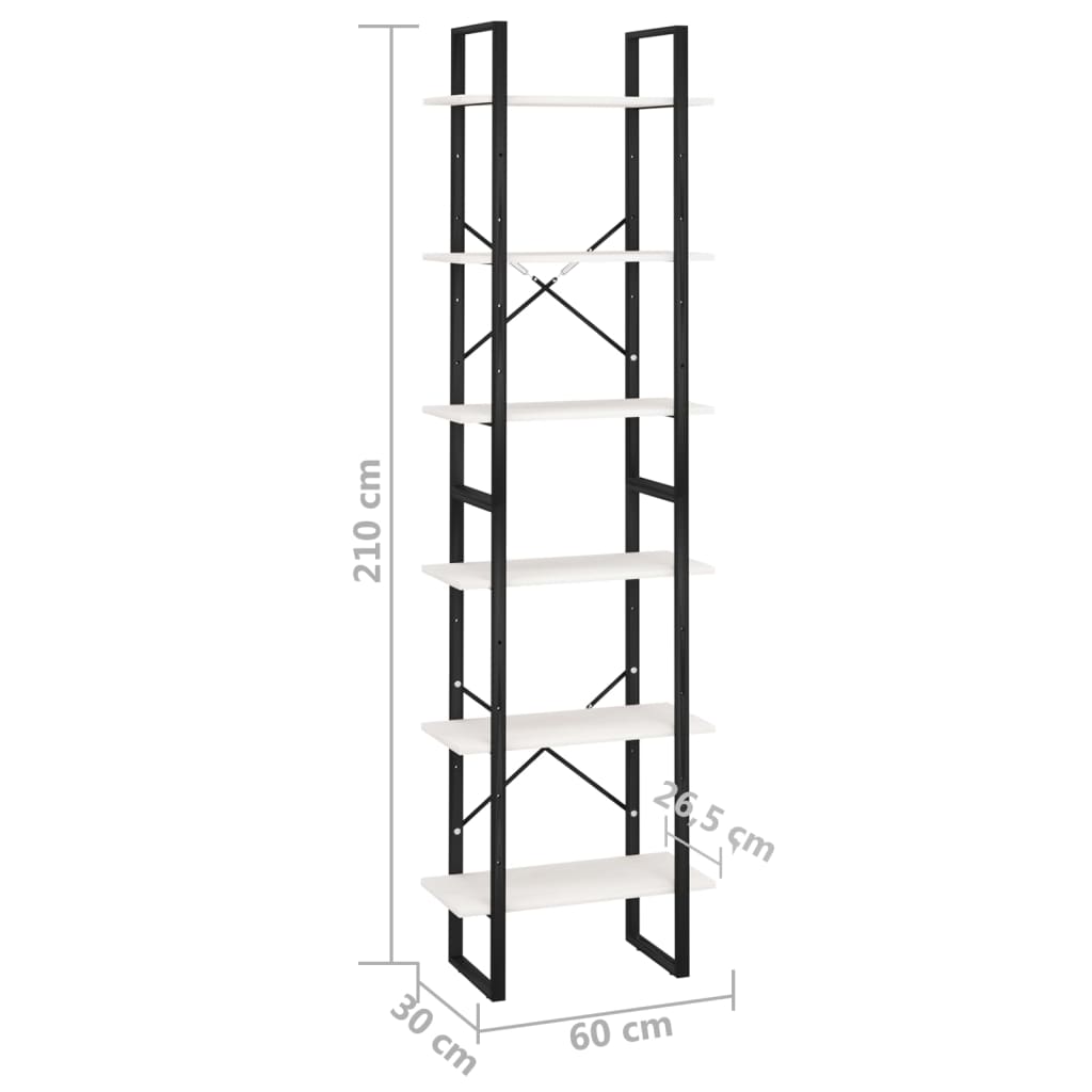 Opbevaringshylde Hvid 60x30x210 cm Massiv Fyr